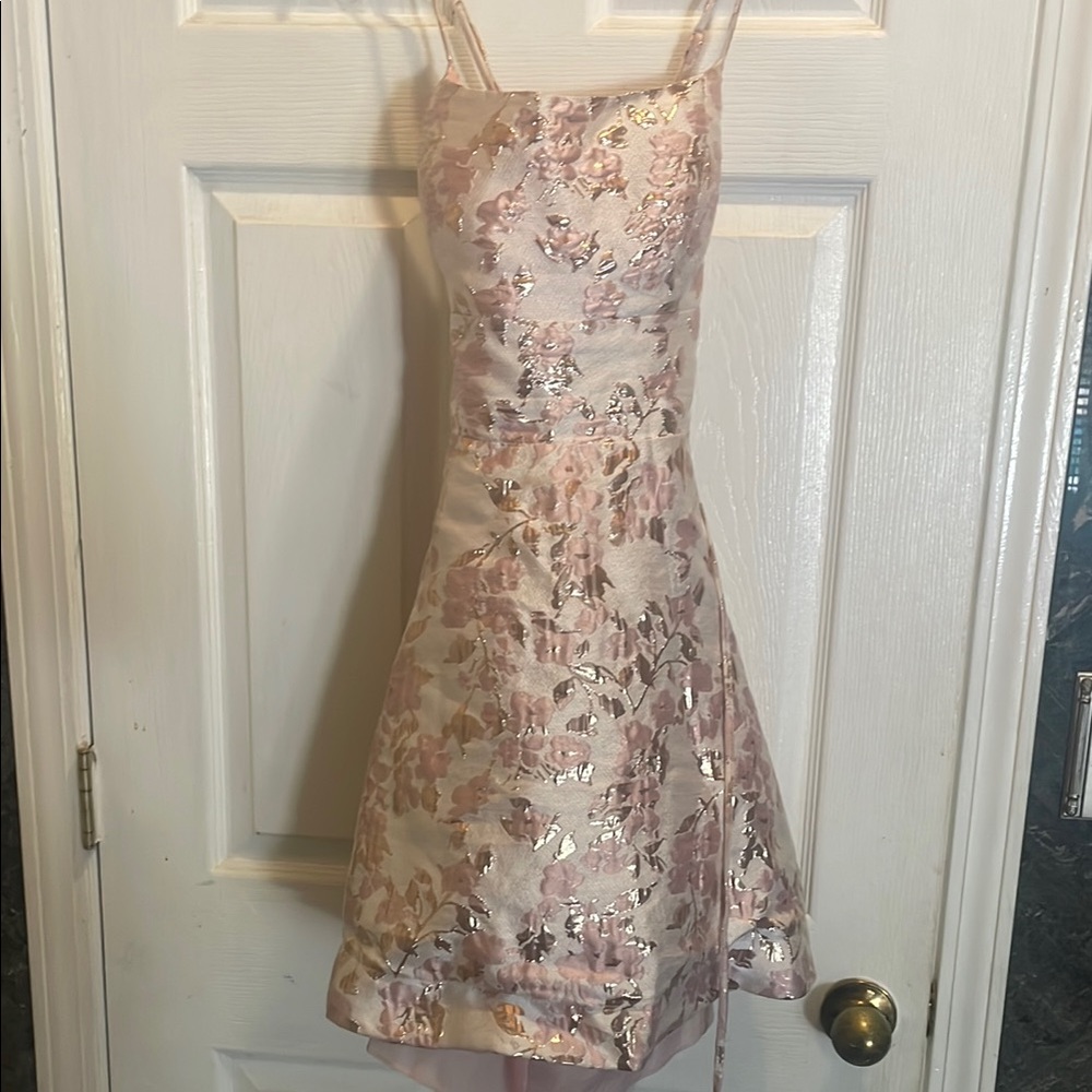 Elegant Floral Pink Dress